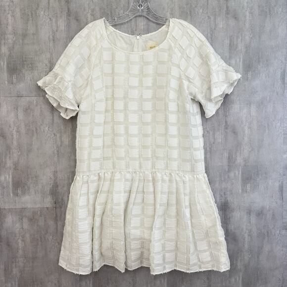 Maeve Dress Women’s Medium Orlaya Drop Waist Patch White Ivory Boho Contemporary - Picture 1 of 16